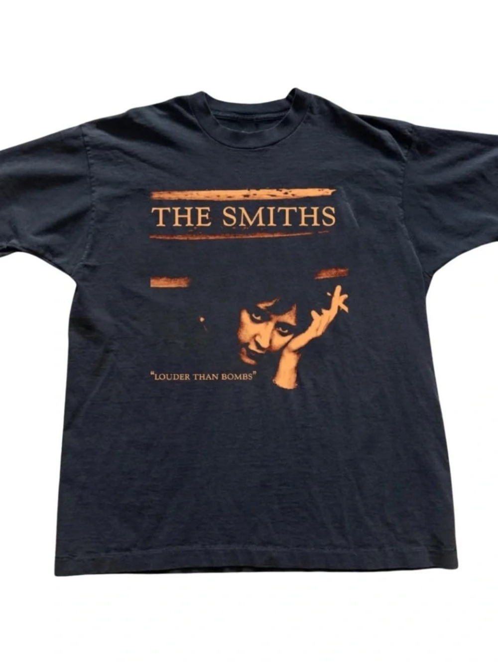 Black The Smiths 'Louder Than Bombs' Graphic Tee with Orange Print